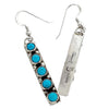 Geraldine James, Dangle Earrings, Kingman Turquoise, Navajo Handmade, 2 3/16"