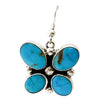 Geraldine James, Earrings, Butterfly, Kingman Turquoise, Navajo Made, 1 1/2"