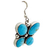Geraldine James, Earrings, Butterfly, Kingman Turquoise, Navajo Made, 1 1/2"