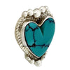 Marcella James, Earrings, Kingman Turquoise, Heart, Navajo Handmade, 7/8"