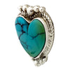 Marcella James, Earrings, Kingman Turquoise, Heart, Navajo Handmade, 7/8"