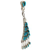 Bernadette Wyaco, Earrings, Turquoise Needlepoint, Dangles, Zuni Handmade, 3 1/4"