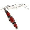 Darrell Cadman, Earrings, Dangle, Mediterranean Coral, Navajo Handmade, 2 5/16"