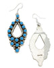 Brian Jones, Dangle Earrings, Kingman Turquoise, Navajo Handmade, 2 3/4"