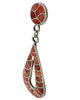Lynelle Johnson, Dangle Earrings, Red Spiny Oyster Shell, Zuni Handmade, 3 1/2"