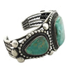 Rick Martinez, Bracelet, Fox Turquoise, Big, Silver, Navajo Handmade, 7 1/4"