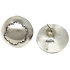 Sherry Hale, Earrings, Stamping, Medium Dome, Brushed Silver, Navajo Made, 1”