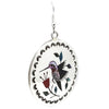 Raymond Boyd, Earrings, Colorful Inlay Hummingbird, Navajo Handmade, 2 3/8"
