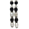 Marcella James, Earrings, Black Onyx, White Shell, Navajo Handmade, 2 7/8”