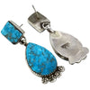 Selena Warner, Dangle Earrings, Kingman Turquoise, Navajo Handmade, 2"