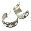 Nova Ashley, Hoop Earring, Pierced, Sterling Silver, Navajo Handmade, 7/8"