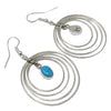 Edith Kee, Earrings, Sterling Silver, Turquoise, Navajo 2 1/4'' x 1 1/4"