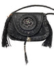 Aaron Anderson, Four Direction Pin, Twisted Fringe Papago Black Cow Hide Bag