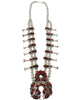 Vie Bobelu, Squash Blossom Necklace, Earrings, Coral, Zuni Handmade, 23"