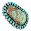 Anthony Skeets, Kingman Turquoise Cluster Ring, Navajo Handmade, Adjustable