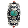 Andrew Gordon, Bracelet, Turquoise, Mediterranean Coral, Navajo Handmade, 6 1/2"