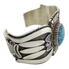 Thomas Jim, Bracelet, Black Webbed Kingman Turquoise, Navajo Handmade, 7 1/4"