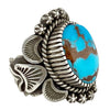 Thomas Jim, Ring, Egyptian Turquoise, Sterling Silver, Navajo Handmade, 7 1/2