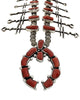 Aaron Anderson, Necklace, Pueblo Dragonflies, Coral, Navajo Handmade, 22"
