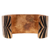 Jerrold Tahe, Wide Bracelet, Copper, Stamping, Navajo Handmade, 7 3/4"