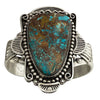 Marlena Tom, Pilot Mountain Turquoise, Stamping, Navajo Handmade, 6 3/4"