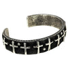 Ernest Rangel, Bracelet, Tufa Cast, Crosses, Silver, Navajo Handmade, 6 3/4"