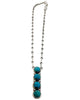 Melvin Francis, Necklace, Turquoise Mountain, Sterling Silver, Navajo Made, 20”