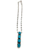 Melvin Francis, Necklace, Kingman Turquoise,, Sterling Silver, Navajo Made, 20”