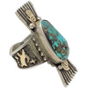 Arland Ben, Ring, Blue Gem Turquoise, Sterling Silver, 14k Gold, Navajo Made, 7
