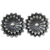 Derrick Cadman, Earrings, Post, Flower Blossom, Silver, Navajo Handmade, 15/16"