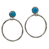 Geraldine James, Dangle Earrings, Kingman Turquoise, Navajo Handmade, 2 1/2"