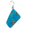 Jameson Pete, Turquoise Tab Earrings, French Hooks, Navajo Handmade, 2"