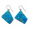 Jameson Pete, Turquoise Tab Earrings, French Hooks, Navajo Handmade, 2"