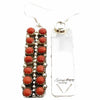 Darlene Begay, Earrings, Mediterranean Coral, Doubles, Navajo Handmade, 2 1/4"