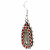 Vincent Shirley, Earrings, Mediterranean Coral, Inlay, Navajo Handmade, 2 1/8"