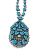 Hoskie Jim, Circa 1970s Necklace, Kingman Turquoise, Navajo Made, 24"
