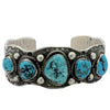 Sean Cayatineto, Row Bracelet,Turquoise, Navajo Handmade, 6 1/2"