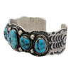 Sean Cayatineto, Row Bracelet,Turquoise, Navajo Handmade, 6 1/2"