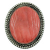 Lee Brown, Ring, Red Spiny Oyster Shell, Sterling Silver, Navajo Handmade, 8 ½