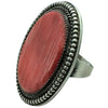 Lee Brown, Ring, Red Spiny Oyster Shell, Sterling Silver, Navajo Handmade, 8 ½