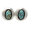 Lyanne Goodluck, Earrings, Patagonia Turquoise, Silver, Navajo, 1 1/4”