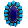 Hank Vandever, Cluster Bracelet, Blue Lapis, Turquoise, Navajo Handmade, 6 3/4"