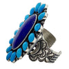 Hank Vandever, Cluster Bracelet, Blue Lapis, Turquoise, Navajo Handmade, 6 3/4"