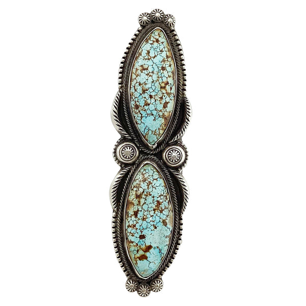 Calvin Martinez, Long Ring, Patagonia Turquoise, Revival, Navajo Handmade, 8