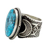 Bo Reeves, Ring, Kingman Turquoise, Revival Stamping, Navajo Handmade, 6