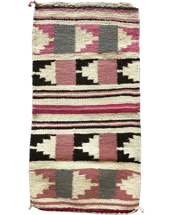 Gloria Francisco, Gallup Throw Rug, Handwoven, Cotton, Wool, 37” x 19”