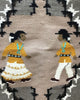 Nora Silago, Pictorial, Navajo Song & Dance, Handwoven, Wool, 50” x 29”