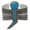 Aaron John, Bracelet, Dragonfly, Kingman Turquoise, Stamping, Navajo Made, 7"