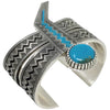 Aaron John, Bracelet, Dragonfly, Kingman Turquoise, Stamping, Navajo Made, 7"