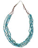 Necklace, Turquoise Nuggets, Olive Shell, 5 Strands, Navajo Hand Strung, 32"